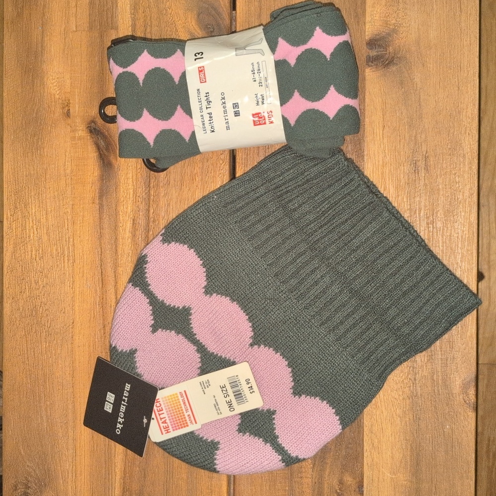 Winter Holiday Marimekko Girls Tights and Hat Set